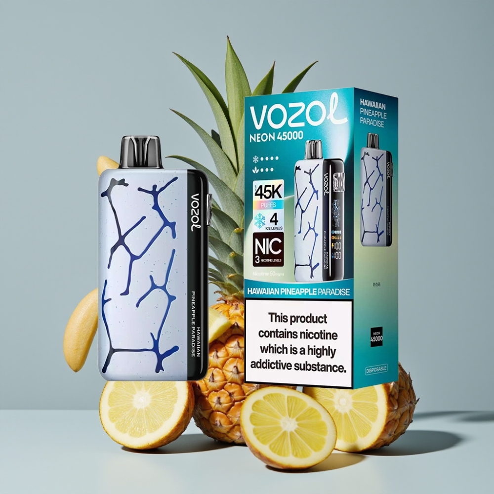 Vozol Neon 45K 45000 Puffs 20ml 50mg Гавайский Райский Ананас с Mesh Coil