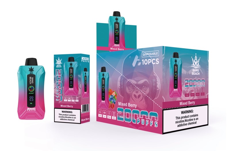 E-Liquid Жидкость - Bang Beach Вейп с умным экраном на 20 000 затяжек смешанная ягода DJ4VR5