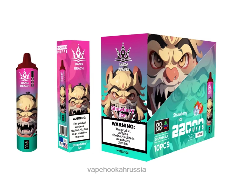 E-Liquid Жидкость - Bang Beach Смарт-экран на 22000 затяжек клубничный лед DJ4VR20