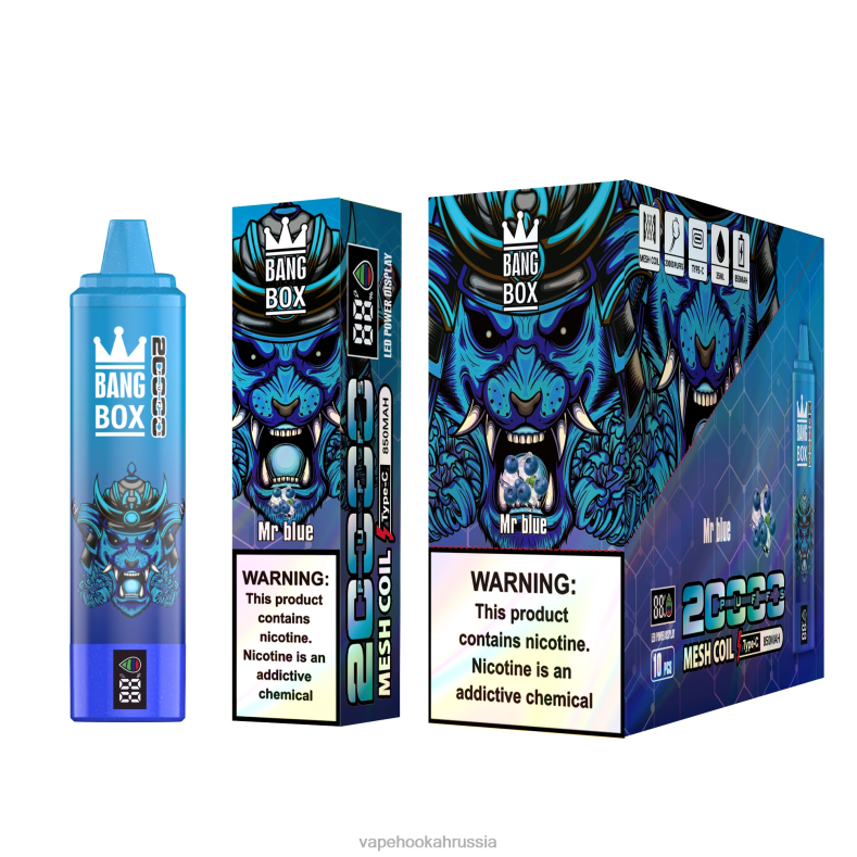 E-Liquid Жидкость - Bang Box Смарт-экран на 20 000 затяжек мистер Блю DJ4VR60