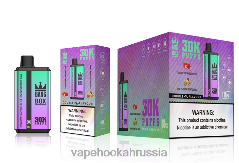 E-Liquid Жидкость - Bang Box 30000 слоек двойного вкуса клубника, арбуз и киви, маракуйя, гуава DJ4VR70