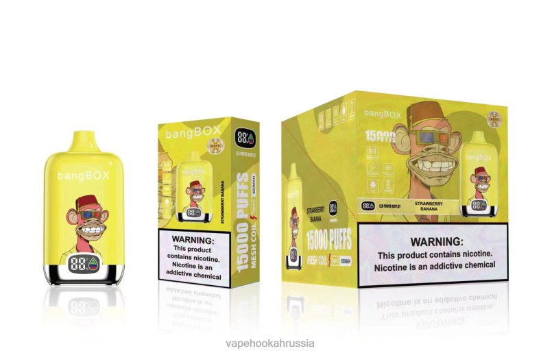 Russian Vape Juice - Bang Box 15000 затяжек клубника банан DJ4VR43
