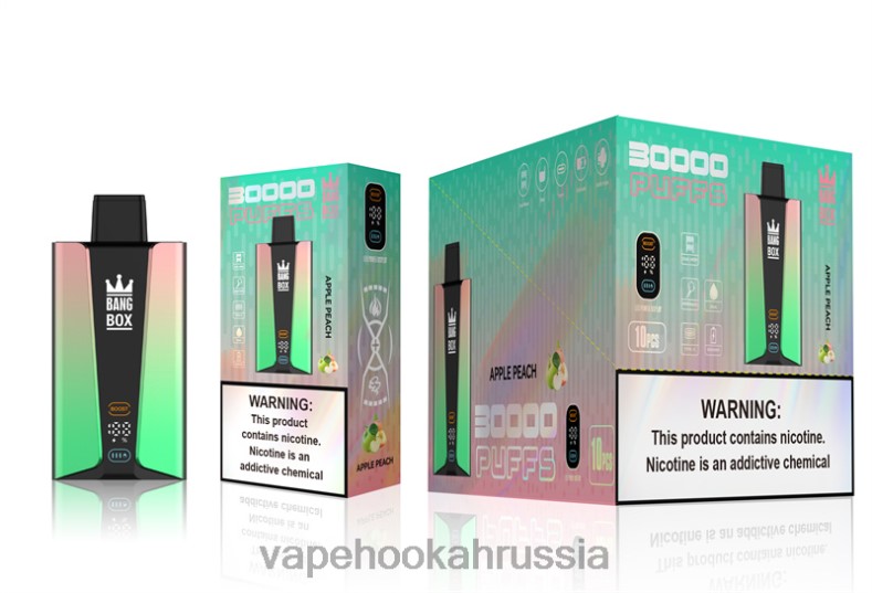 Russian Vape Juice - Bang Box Смарт-экран на 30 000 затяжек яблоко персик DJ4VR83