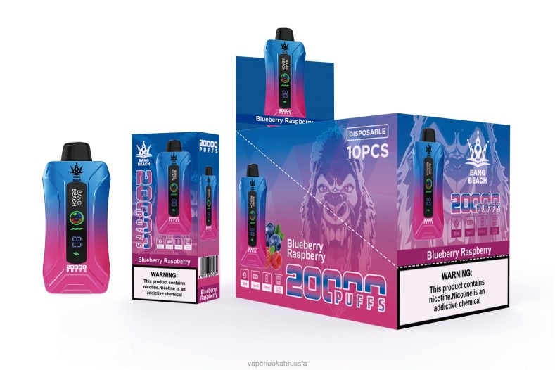 Vape Россия - Bang Beach Вейп с умным экраном на 20 000 затяжек черника малина DJ4VR12