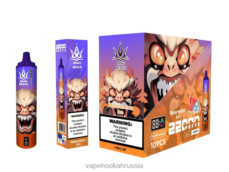 Vape Россия - Bang Beach Смарт-экран на 22000 затяжек арбузный лед DJ4VR22