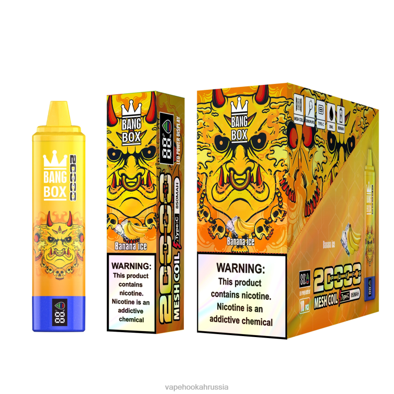 Vape Россия - Bang Box Смарт-экран на 20 000 затяжек банановый лед DJ4VR57