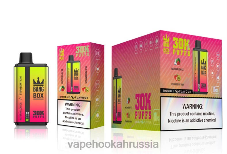 Vape Россия - Bang Box 30000 слоек двойного вкуса арбузное мороженое и клубника-киви DJ4VR62