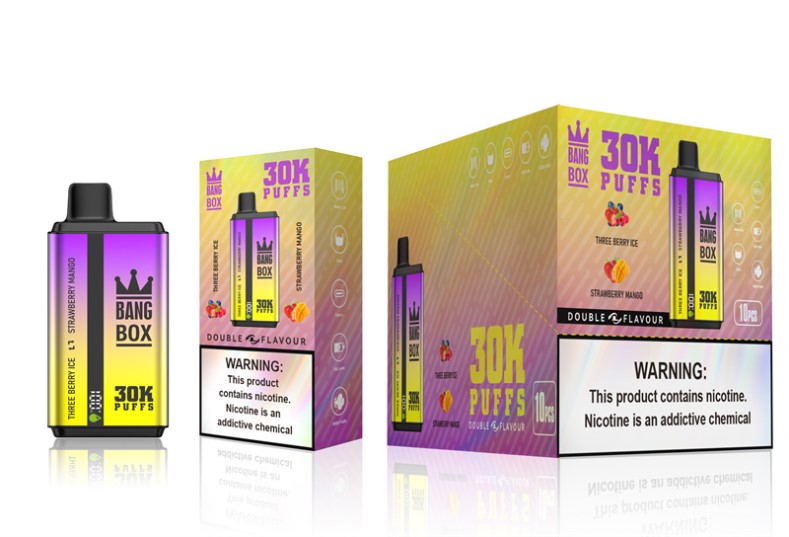 Vape Россия - Bang Box 30000 слоек двойного вкуса лед из трех ягод и клубника-манго DJ4VR67