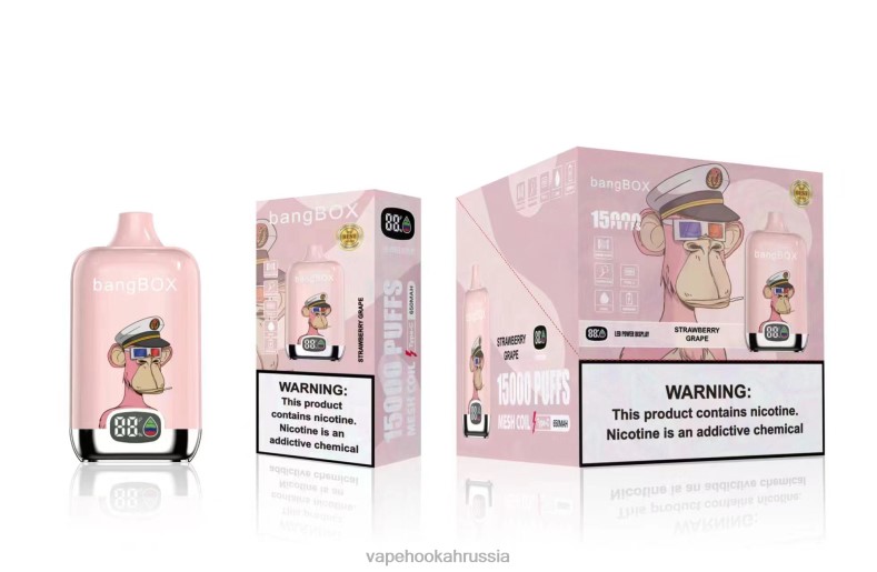 Vape Hookah - Bang Box 15000 затяжек клубника виноград DJ4VR44