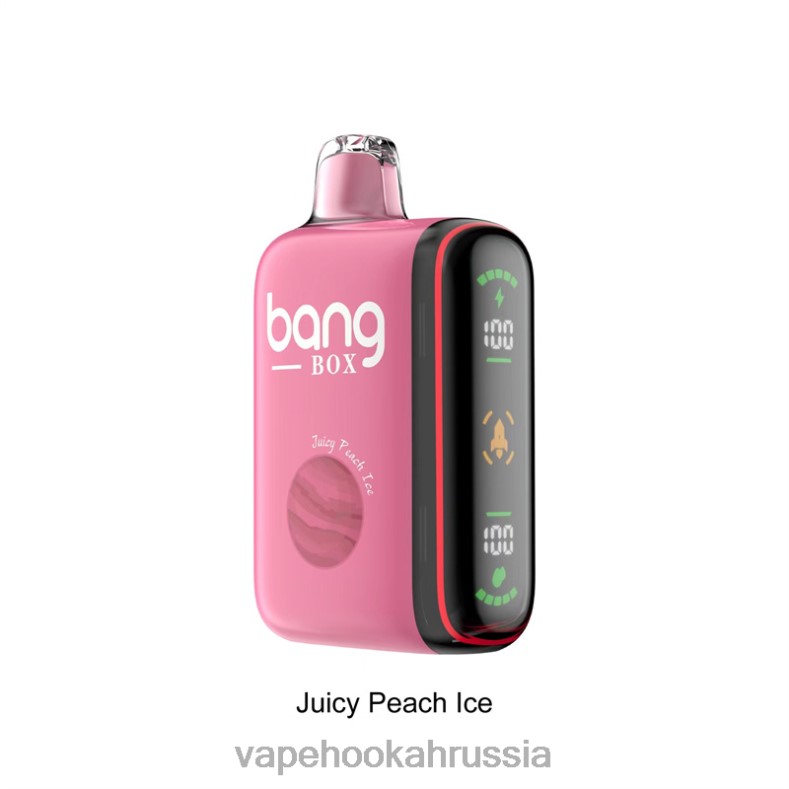 Vape Hookah - Bang Box Интеллектуальный дисплей мощности 9000-18000 затяжек сочный персиковый лед DJ4VR29