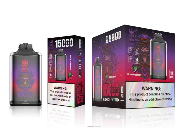 Vape Russia - Bang Box с1-15000 затяжек клубника виноград DJ4VR111