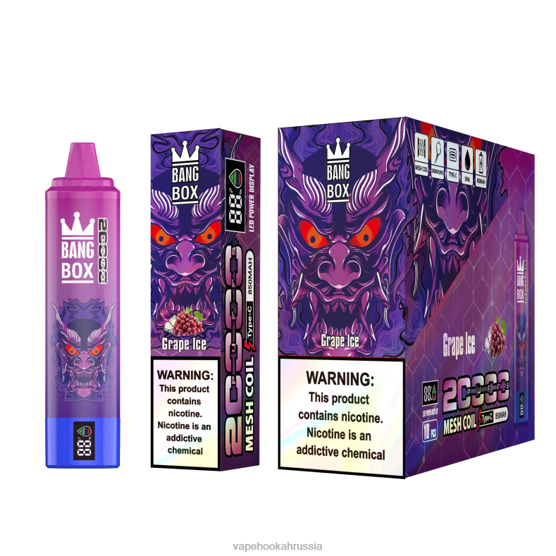 Vape Russia - Bang Box Смарт-экран на 20 000 затяжек виноградный лед DJ4VR61