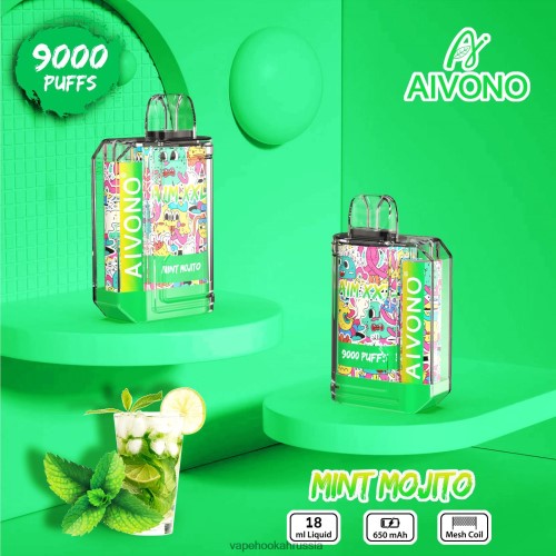 E-Liquid Жидкость - Aivono AIM XXL 9000 наклейка на рот прозрачная TP22TD55 мятный мохито