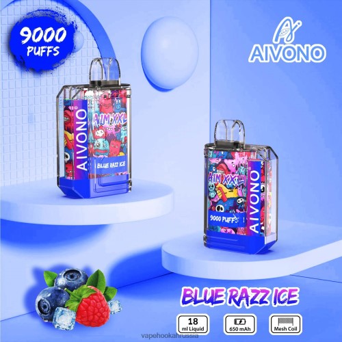 Vape Hookah - Aivono AIM XXL 9000 наклейка на рот прозрачная TP22TD54 синий разз лед
