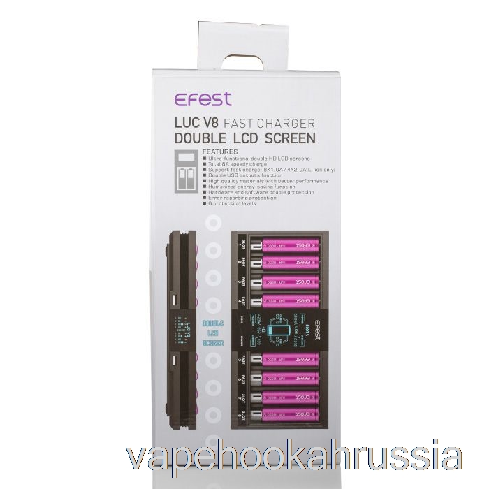 Vape Russia Efest Luc V8 с двойным ЖК-экраном, быстрое зарядное устройство