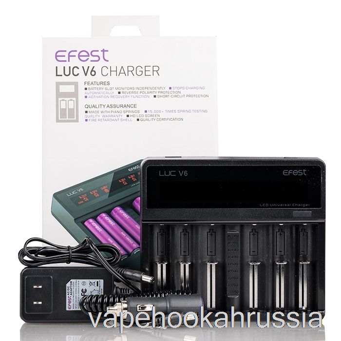 Vape Juice Efest Luc V6 универсальное зарядное устройство с 6 отсеками для ЖК-дисплея