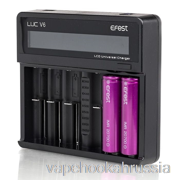Vape Juice Efest Luc V6 универсальное зарядное устройство с 6 отсеками для ЖК-дисплея
