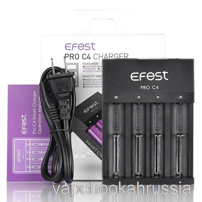 Умное зарядное устройство для аккумулятора Vape Juice Efest Pro C4 с 4 отсеками